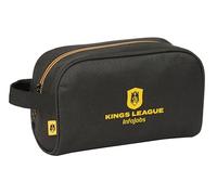 Safta Neceser escolar infantil Kings League con asa, fácil limpieza, 24x10x15 cm, negro