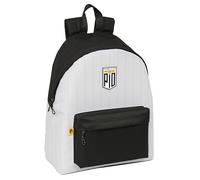 Safta KINGS LEAGUE PÍO - Day Pack Infantil, Mochila Infantil, Calidad y Máxima Resistencia, Cómoda y Versátil, 33x15x42 cm, Color Negro/blanco