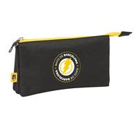 Safta Kings League Rayo DE Barcelona - Portatodo Triple, Estuche Infantil, Estuche Niño, Ideal para Niños en Edad Escolar, Cómodo y Versátil, Calidad y Resistencia, 22x3x12 cm, Color Negro