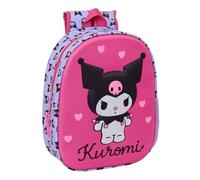 Safta Mochila escolar KUROMI – diseño 3D, cómoda, versátil y resistente 27x10x33 cm