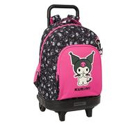 Safta KUROMI - Mochila Grande con Ruedas, Compacta, Extraíble, Ideal para Niños de Diferentes Edades, Cómoda y Versátil, Calidad y Resistencia, 33x22x45 cm