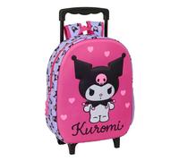 KUROMI - Mochila Infantil 3D con Ruedas, Ideal para Niños de Diferentes Edades, Cómoda y Versátil, Calidad y Resistencia, 27x10x33 cm