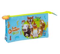 Safta LA GRANJA DE ZENON - Portatodo Triple, Estuche Infantil, Estuche Niño, Ideal para Niños en Edad Escolar, Cómodo y Versátil, Calidad y Resistencia, 22x3x12 cm