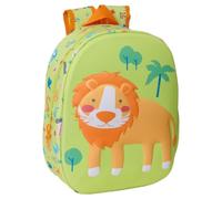 Mochila Escolar SAFTA León 3D, Infantil 33 cm. Adaptable