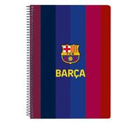 SAFTA | Libreta Cuarto FC Barcelona 1ª Equipación 26/27, 80 Hojas Cuadrícula 4x4 mm con Margen, 80 g/m², Tapas Extraduras Glasofonadas, Espiral Metálica 42 Agujeros, Escolar, Medidas 15.5x1x22 cm