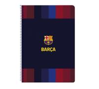 SAFTA | Libreta Folio FC Barcelona 1ª Equipación 26/27, 80 Hojas Cuadrícula 4x4 mm con Margen, 80 g/m², Tapas Extraduras Glasofonadas, Espiral Metálica 62 Agujeros, Escolar, Medidas 21.5x1x31 cm