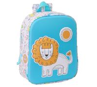 Safta LION 3D - Mochila de Guardería 3D, Adaptable a Carro, Fácil Limpieza, Ideal para Niños de Diferentes Edades, Cómoda y Versátil, Calidad y Resistencia, 22x10x27 cm