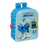 Mochila Guarderia Adaptable A Carro Los Pitufos 22 x 27 x 10 cm.