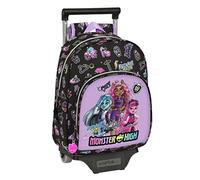 Safta M020 MONSTER HIGH - Mochila Infantil con Carro Safta 705, Ideal para Niños de Diferentes Edades, Cómoda y Versátil, Calidad y Resistencia, 28x10x34 Unisex niños (Pack de 1)