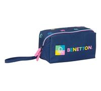 Safta M050, Benetton Cool-Portatodo Cuadrado Grande, Infantil, Estuche Niño, Ideal Edad Escolar, Cómodo y Versátil, Calidad y Resistencia, 22x10x10 cm, Color Azul Marino Unisex niños, Estándar
