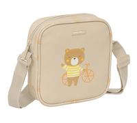 Safta M222c - SAFTA PREESCOLAR OSITO - Bandolera Pequeña, Bandolera Infantil, Bolso Niño, Ideal para Niños de 5 a 14 Años, Cómoda y Versátil, Calidad y Resistencia, 16x4x18 cm, Color Beige Unisex niños