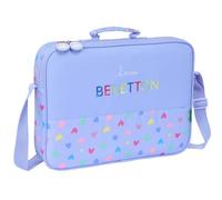 Safta M385 612551385, Benetton Lila-Cartera Extraescolares, Maletín Portatodo, Bandolera, Cómoda y Versátil, Calidad y Resistencia, 38x6x28 cm, Color Unisex niños, M