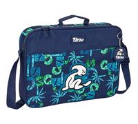 Safta M385, EL NIÑO Glassy-Cartera Extraescolares, Maletín Portatodo, Bandolera, Cómoda y Versátil, Calidad y Resistencia, 38x6x28 cm, Color Azul Marino Unisex niños, Estándar