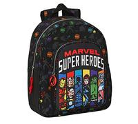 Safta M524, Avengers Super Heroes-Mochila Escolar Infantil, Ideal Diferentes Edades, Cómoda y Versátil, Calidad y Resistencia, 27x10x33 cm, Color Negro Unisex niños, Estándar