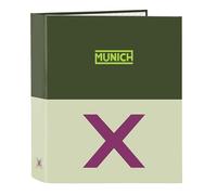 Safta Carpeta folio 4 anillas para niños Munich M657 – Caqui 27x6x33 cm, cómoda y resistente