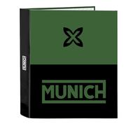 Safta-M657 Munich Caviar-Carpeta Folio 4 Anillas, Ideal para Niños de Diferentes Edades, Cómoda y Versátil, Calidad y Resistencia, 27x6x33 cm, Color Negro, Estándar (542310657)