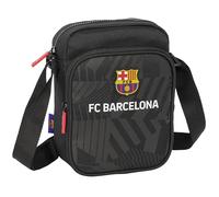 Safta M672 612426672, F.C. Barcelona Black Bolsillo Exterior, Maletín Portatodo, Bandolera, Cómoda y Versátil, Calidad y Resistencia, 16x6x22 cm, Color Negro Unisex niños, Estándar