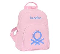 Safta M846 BENETTON Pink - Mini Mochila para Uso Diario, Ideal para Niños de Diferentes Edades, Cómoda y Versátil, Calidad y Resistencia, 25x13x30 cm, Color Rosa claro, Unisex niños, Rosa Claro, Estándar