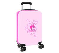 Safta | Maleta de Cabina 20″ Barbie Painterly, Rígida ABS + PC, Rosa, 4 Ruedas Dobles 360º, Candado de Seguridad, Interior Forrado con Separador y Bolsillo de Red, Medidas 34,5x20x55 cm