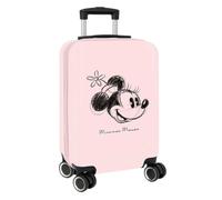 Safta | Maleta de Cabina 20″ Disney Minnie Mouse Baby, ABS + PC, Ruedas Dobles 360º Giratorias, Asa Telescópica 2 Posiciones 100 cm, Candado Seguridad, Medidas 34,5x20x55 cm
