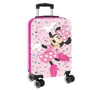 Safta | Maleta de Cabina 20″ Disney Minnie Mouse Naive, Carcasa Rígida ABS+PC, 4 Ruedas Dobles 360º, Asa Telescópica 2 Posiciones 100 cm, Medidas 34,5x20x55 cm