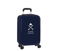 Safta | Maleta de Cabina 20″ Harper & Neyer, Rígida ABS + PC Azul Marino, 4 Ruedas Dobles 360º, Candado de Seguridad, Interior Forrado con Bolsillo de Red y Separador, Medidas 34,5x20x55 cm
