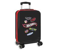 Safta - Maleta de Cabina 20″ Hot Wheels, Rígida ABS+PC, 4 Ruedas Dobles 360° Giratorias, Candado de Seguridad, Interior Forrado con Bolsillo de Red y Separador, Medidas 34,5x20x55 cm