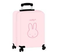 Safta | Maleta de Cabina 20″ Miffy Flores, ABS + PC Resistente, 4 Ruedas Dobles 360º, Candado de Seguridad, Interior Forrado con Separador y Bolsillo de Red, Medidas 34,5x20x55 cm