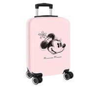 SAFTA | Maleta de Cabina 20? Minnie Mouse Baby para Niña, Trolley Infantil Licencia Oficial Disney, Carcasa Rígida ABS+PC Rosa, 4 Ruedas 360°, Candado, Interior Forrado y Separador, Viaje