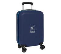Safta | Maleta de Cabina 20″ Munich Nautic, Rígida ABS+PC, Azul Marino con Cremallera Turquesa, 4 Ruedas Dobles 360º, Candado Seguridad, Medidas 34,5x20x55 cm