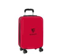 Safta | Maleta de Cabina 20″ Sevilla FC, Rígida ABS + PC, 4 Ruedas Dobles 360° Giratorias, Candado de Seguridad, Interior Forrado con Separador y Bolsillo de Red, Medidas 34,5x20x55 cm