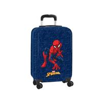 Safta | Maleta de Cabina 20″ Spider-Man, ABS + PC Resistente, 4 Ruedas Dobles 360° Giratorias, Candado de Seguridad, Interior Forrado con Separador y Bolsillo de Red, Medidas 34,5x20x55 cm