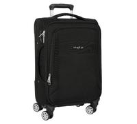 Safta | Maleta de Cabina Blanda 20 Business Black, 4 Ruedas Dobles 360º, Candado de Seguridad, Bolsillo Frontal Acolchado para Portátil 15,6″, Interior Forrado con Red, Medidas 35x20x51 cm