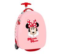 Safta | Maleta Infantil 16″ Disney Minnie Mouse Naive con 2 Ruedas, Asa Telescópica y Cierre Cremallera, Interior Forrado con Bolsillo de Red, Cintas Elásticas, Medidas 28x23x43 cm