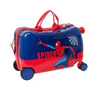 SAFTA | Maleta Infantil Spider-Man Tipo Maleta Ride-On, ABS + PC, 4 Ruedas Dobles Giratorias, Interior Forrado con Separador y Cintas Elásticas, Bandolera y Tiradores para Candado, Medidas 44x21x27 cm