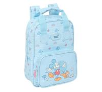 Safta MICKEY MOUSE BABY - Mochila Infantil, Adaptable con Asas, Tejido Reciclable, Ideal para Niños de Diferentes Edades, Cómoda y Versátil, Calidad y Resistencia, 20x8x28 cm