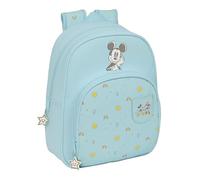 Safta MICKEY MOUSE BABY - Mochila Infantil, Ideal para Niños de Diferentes Edades, Cómoda y Versátil, Calidad y Resistencia, 28x10x34 cm, Color Azul claro