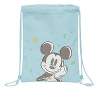 Safta MICKEY MOUSE BABY - Mochila Saco Plano Junior, Mochila, Ideal para Niños de Diferentes Edades, Cómoda y Versátil, Calidad y Resistencia, 26x34 cm, Color Azul claro