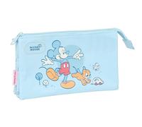 Safta Mickey Mouse Baby - Portatodo Triple, Estuche Infantil, Estuche Niño, Ideal para Niños en Edad Escolar, Cómodo y Versátil, Calidad y Resistencia, 22x3x12 cm
