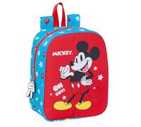 Safta MICKEY MOUSE FANTASTIC - Mochila Guardería, Adaptable a Carro, Fácil Limpieza, Ideal para Niños de Diferentes Edades, Cómoda y Versátil, Calidad y Resistencia, 22x10x27 cm, Color Azul/Rojo