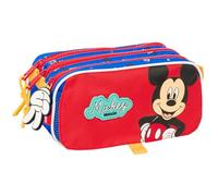 Safta Mickey Mouse Good Day - Portatodo Triple Big, Estuche Infantil, Estuche Niño, Ideal para Niños en Edad Escolar, Cómodo y Versátil, Calidad y Resistencia, 21.5x8x10 cm