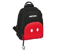 Safta MICKEY MOUSE Mickey Mood - Mini Mochila para Uso Diario, Ideal para Niños de Diferentes Edades, Cómoda y Versátil, Calidad y Resistencia, 25x13x30 cm, Color Negro y rojo