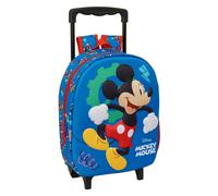 MICKEY MOUSE - Mochila Infantil 3D con Ruedas, Ideal para Niños de Diferentes Edades, Cómoda y Versátil, Calidad y Resistencia, 27x10x33 cm