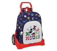 Safta MICKEY MOUSE Only One - Mochila Escolar 180, Espalda Ergonómica, con Carro Evolution, Ideal para Niños de Diferentes Edades, Cómoda y Versátil, Resistente, 33x14x42 cm, Color Azul marino