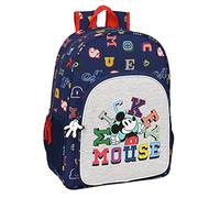 Safta MICKEY MOUSE Only One - Mochila Escolar Niño, Mochila Niño, Mochila Infantil, Adaptable a Carro, Ideal para Niños, Cómoda y Versátil, Calidad y Resistencia, 33x14x42 cm, Color Azul marino