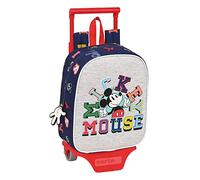 Safta MICKEY MOUSE Only One - Mochila Guardería con Carro, Ideal para Niños de Diferentes Edades, Cómoda y Versátil, Calidad y Resistencia, 22x10x27 cm, Color Azul marino
