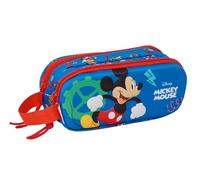 Mickey Mouse - Portatodo Doble 3D, Estuche Infantil, Estuche Niño, Ideal para Niños en Edad Escolar, Cómodo y Versátil, Calidad y Resistencia, 21x6x8 cm