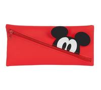 Safta Mickey - Portatodo Caritas, Estuche Infantil, Estuche Niño, Ideal para Niños en Edad Escolar, Cómodo y Versátil, Calidad y Resistencia, 22x1x11 cm, Color Rojo