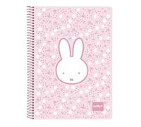 Safta MIFFY FLORES - Cuaderno, Libreta Cuarto 80 hojas, Tapas Duras, 1Diseño, Ideal para Niños de Diferentes Edades, Cómodo y Versátil, Calidad y Resistencia, 15.5xx22 cm