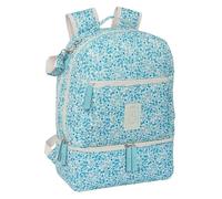 Safta MIFFY MUM GARDEN - Mochila de Accesorios, con Material Reciclado, Repelente al Agua, Práctica y Cómoda, Resistente y Versátil, 30x15x43 cm, Color Turquesa floral